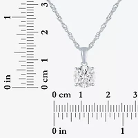 G-H, Si2-I1 Womens 2 CT. T.W. Lab Grown White Diamond Sterling Silver or 14K Gold over Silver Round Pendant Necklace