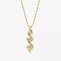 Yes, Please! Womens Lab Created White Sapphire 14K Gold Over Silver 18 Inch Pendant Necklace