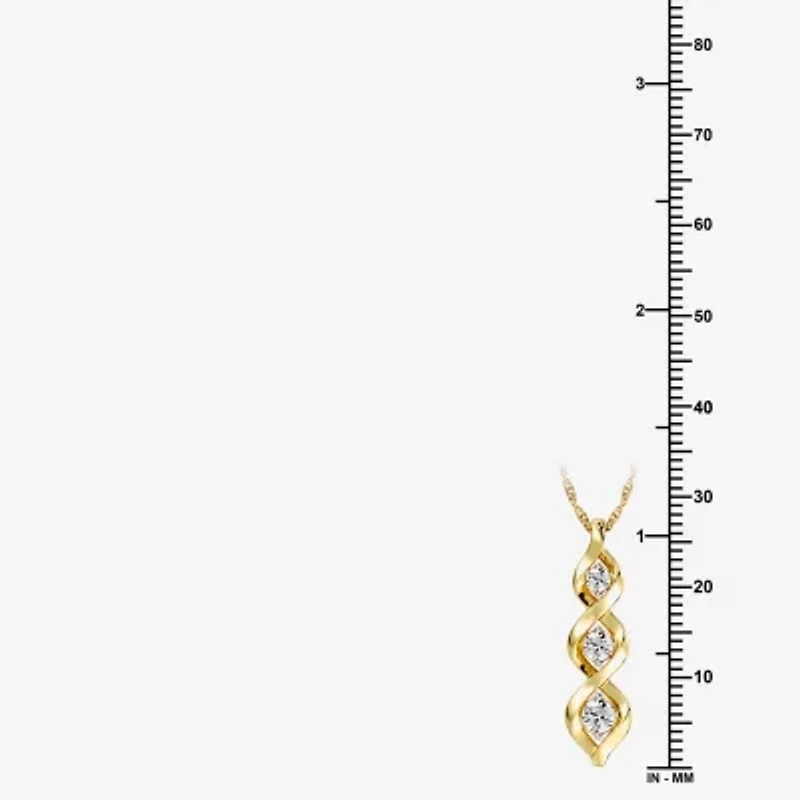 Yes, Please! Womens Lab Created White Sapphire 14K Gold Over Silver 18 Inch Pendant Necklace