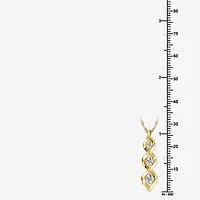 Yes, Please! Womens Lab Created White Sapphire 14K Gold Over Silver 18 Inch Pendant Necklace