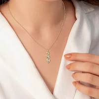 Yes, Please! Womens Lab Created White Sapphire 14K Gold Over Silver 18 Inch Pendant Necklace