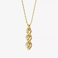 Yes, Please! Womens Lab Created White Sapphire 14K Gold Over Silver 18 Inch Pendant Necklace