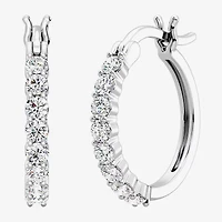 Yes, Please! Womens Lab Created White Sapphire Sterling Silver Round 3 Pair Earring Set