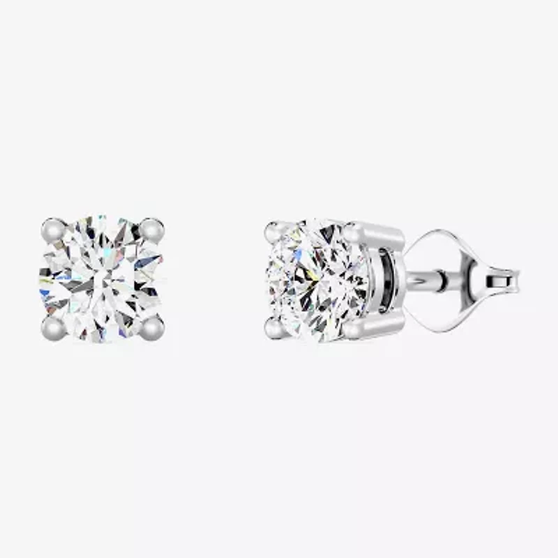 Yes, Please! Womens Lab Created White Sapphire Sterling Silver Round 3 Pair Earring Set
