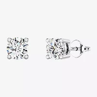 Yes, Please! Womens Lab Created White Sapphire Sterling Silver Round 3 Pair Earring Set