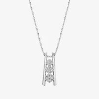 Yes, Please! (G/Si1-Si2) Womens 1/4 CT. T.W. Lab Grown White Diamond Sterling Silver Pendant