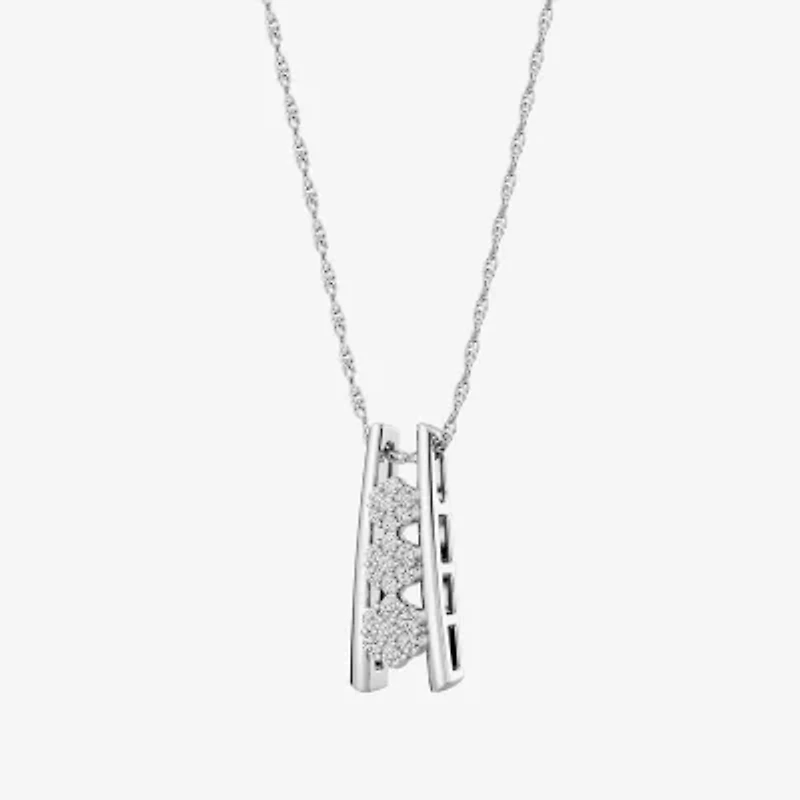 Yes, Please! (G/Si1-Si2) Womens 1/4 CT. T.W. Lab Grown White Diamond Sterling Silver Pendant