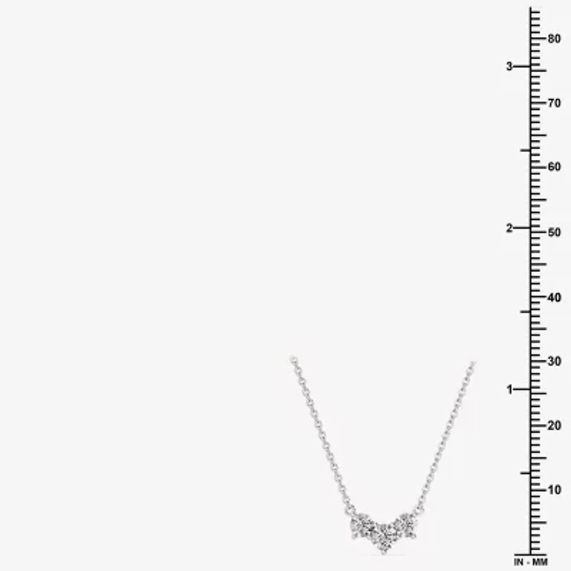 "Yes, Please! (Si1-Si2, G) Womens 1/4 CT. T.W. Lab Grown White Diamond Sterling Silver Round 18 Inch Pendant Necklace