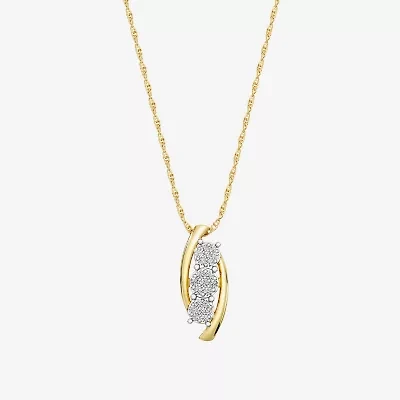 Yes, Please!, (G/Si1-Si2) Womens 1/4 CT. T.W. Lab Grown White Diamond 14K Gold Over Silver 18 Inch Pendant Necklace