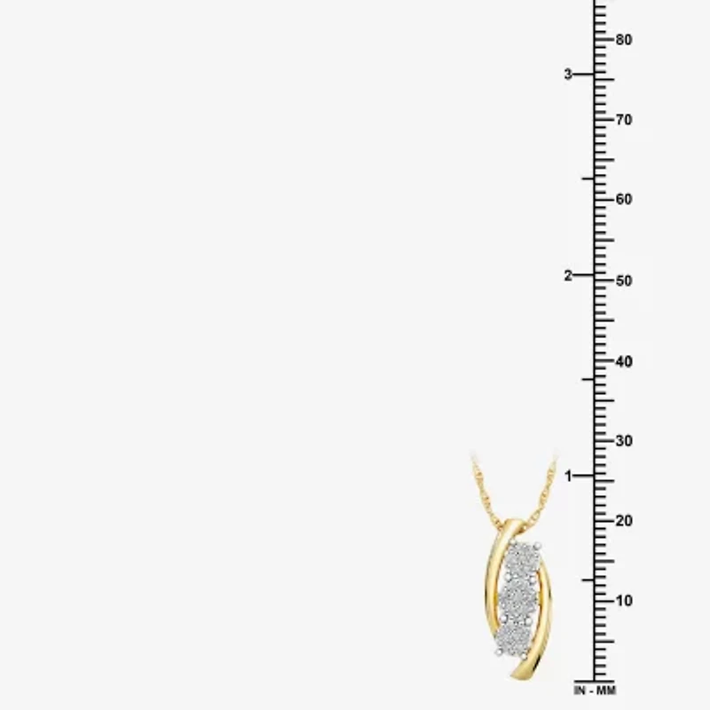 Yes, Please!, (G/Si1-Si2) Womens 1/4 CT. T.W. Lab Grown White Diamond 14K Gold Over Silver 18 Inch Pendant Necklace