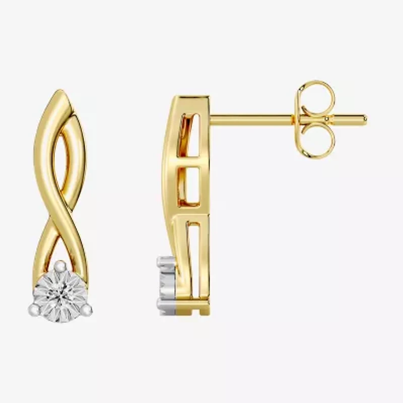Yes, Please!, (G,I2) Womens 1/10 CT. T.W. Lab Grown White Diamond 14K Gold Over Silver 2-pc. Jewelry Set