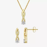 Yes, Please!, (G,I2) Womens 1/10 CT. T.W. Lab Grown White Diamond 14K Gold Over Silver 2-pc. Jewelry Set