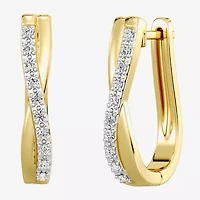 Yes, Please!, (G/I2) Womens 1/10 CT. T.W. Lab Grown White Diamond 14K Gold Over Silver 2 Pair Earring Set
