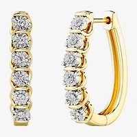 Yes, Please!, (G,I2) Womens 1/10 CT. T.W. Lab Grown White Diamond 14K Gold Over Silver Round 2 Pair Earring Set