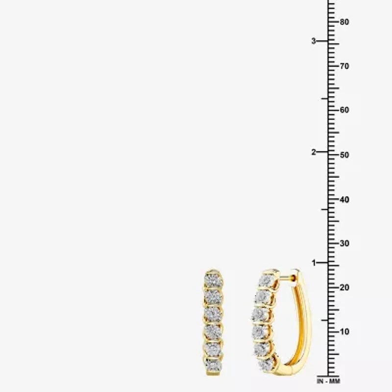 Yes, Please!, (G,I2) Womens 1/10 CT. T.W. Lab Grown White Diamond 14K Gold Over Silver Round 2 Pair Earring Set
