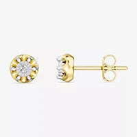 Yes, Please!, (G,I2) Womens 1/10 CT. T.W. Lab Grown White Diamond 14K Gold Over Silver Round 2 Pair Earring Set