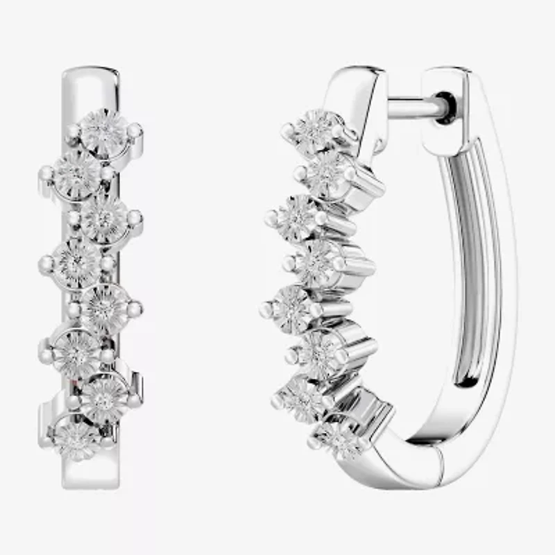 Yes, Please! (G, I2) Womens 1/10 CT. T.W. Lab Grown White Diamond Sterling Silver 2 Pair Earring Set