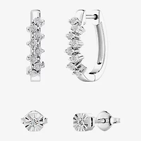 Yes, Please! (G, I2) Womens 1/10 CT. T.W. Lab Grown White Diamond Sterling Silver 2 Pair Earring Set