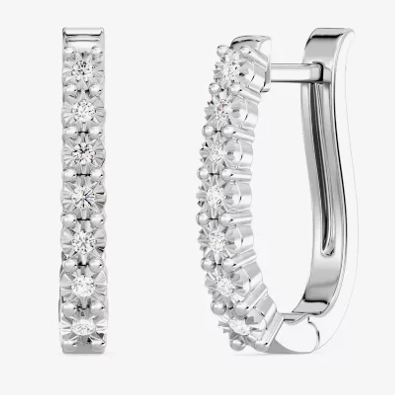 Yes, Please!, (G/I2) Womens 1/10 CT. T.W. Lab Grown White Diamond Sterling Silver Round 2 Pair Earring Set