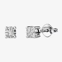 Yes, Please!, (G/I2) Womens 1/10 CT. T.W. Lab Grown White Diamond Sterling Silver Round 2 Pair Earring Set