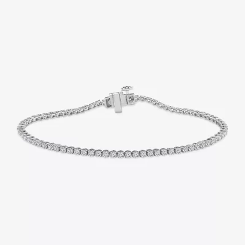 (F, Si2) Womens 1 7/8 CT. T.W. Lab Grown White Diamond Sterling Silver 6 1/2 Inch Tennis Bracelet