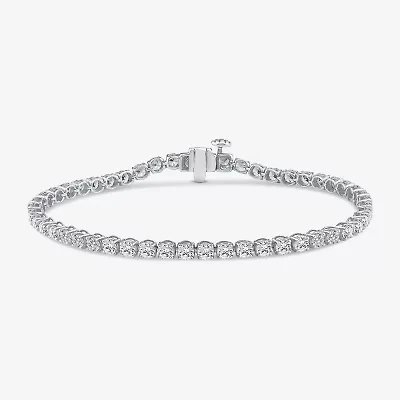(F / Si2) Womens 5 3/4 CT. T.W. Lab Grown White Diamond Sterling Silver 8 Inch Tennis Bracelet