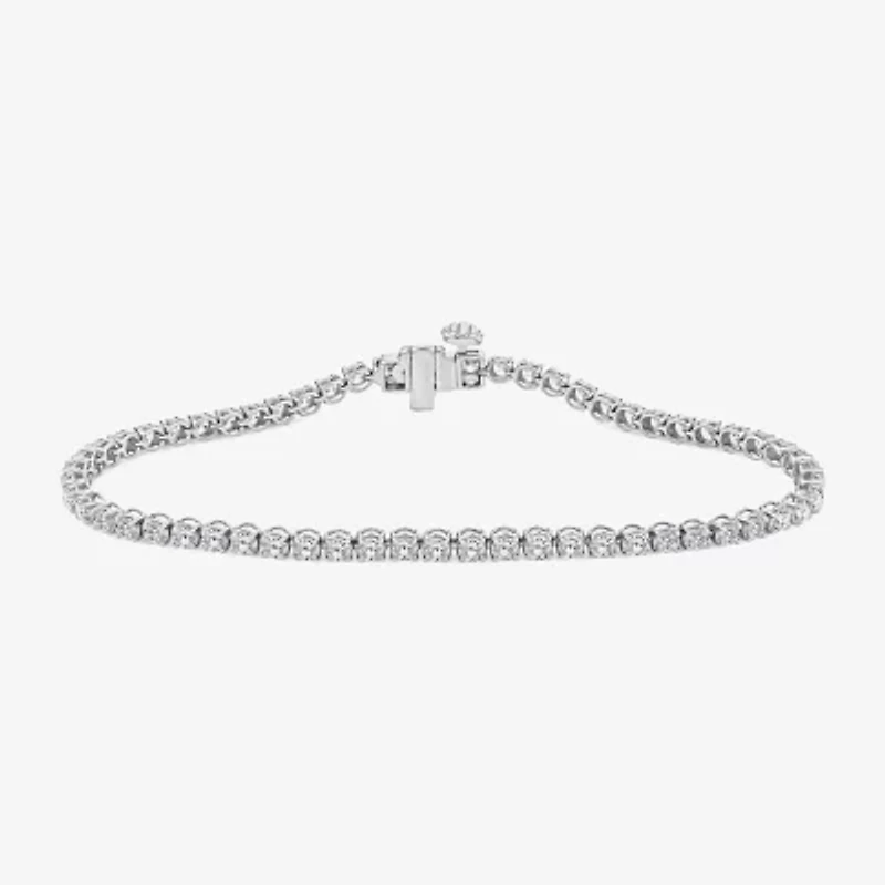 F,Si2) Womens 1/ Ct. T.W. Lab Grown White Diamond Sterling Silver 7.25 Inch Tennis Bracelet