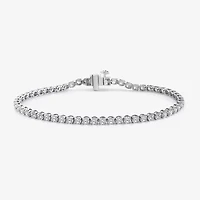 (F,Si2) Womens 4 1/10 Ct. T.W. Lab Grown White Diamond Sterling Silver 7.25 Inch Tennis Bracelet