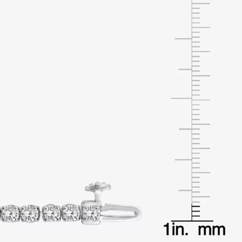 (F,Si2) Womens 4 1/10 Ct. T.W. Lab Grown White Diamond Sterling Silver 7.25 Inch Tennis Bracelet