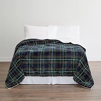 North Pole Trading Co. Plaid Mink To Sherpa Reversible Comforter
