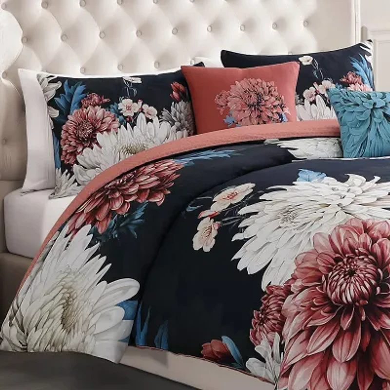 Bebejan Navy Mums 5-pc. Midweight Reversible Comforter Set