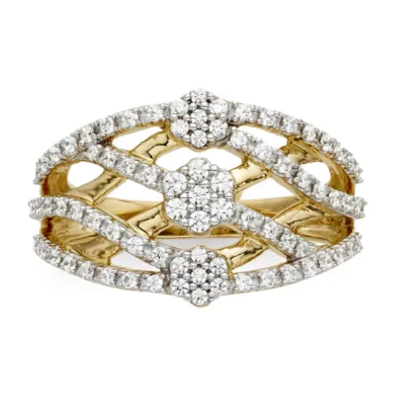 Diamond Blossom 1/2 CT.T.W. Natural Criss-Cross Ring