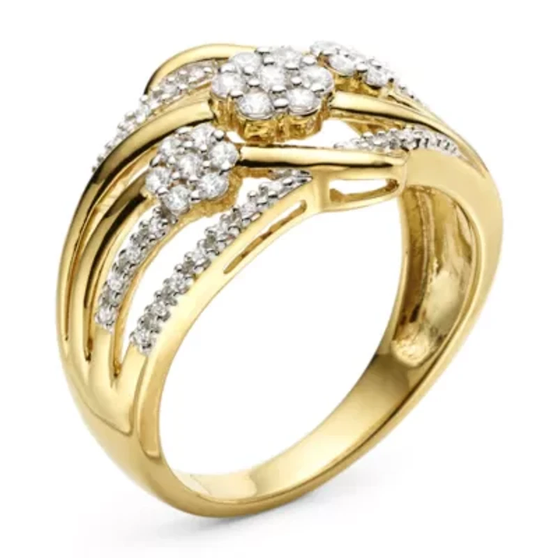 Diamond Blossom 3/8 CT.T.W. Natural Criss-Cross Ring