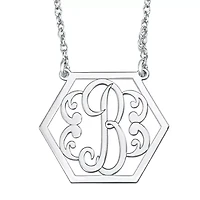 Personalized Hexagon Initial Necklace