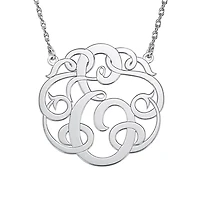 Personalized 25mm Ribbon-Style Initial Pendant Necklace