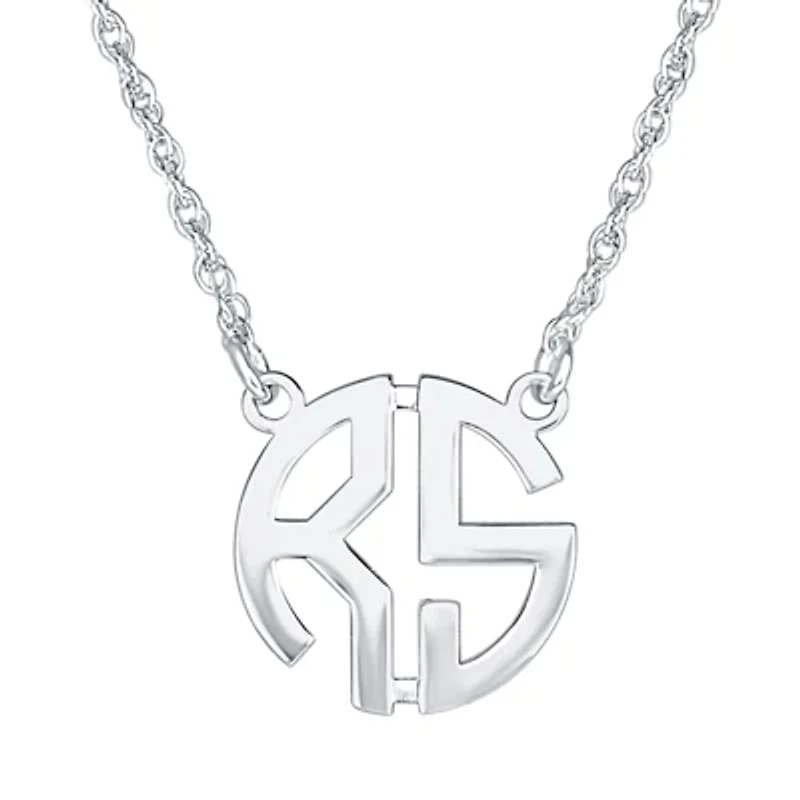 Personalized 15mm Block Monogram Necklace