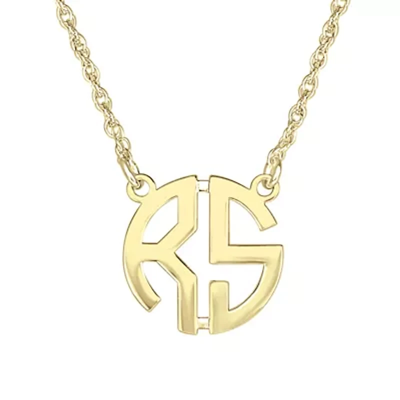 Personalized 15mm Block Monogram Necklace