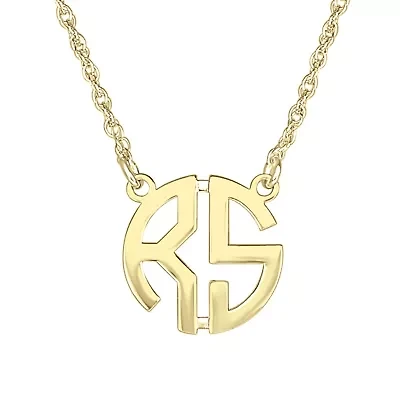 Personalized 15mm Block Monogram Necklace