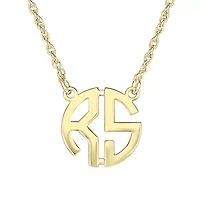 Personalized 15mm Block Monogram Necklace