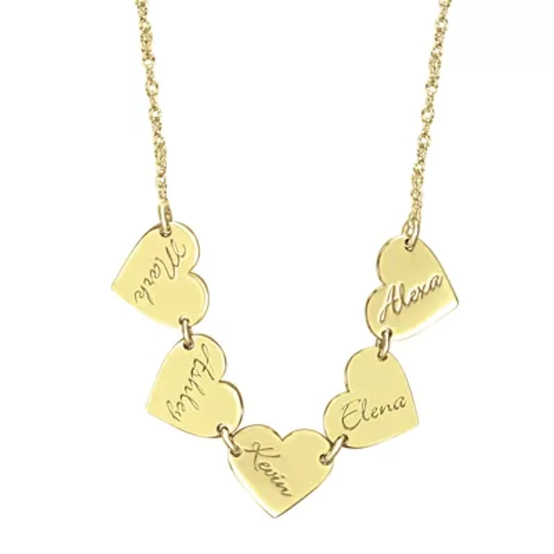 Personalized Family Name Heart Pendant Necklace