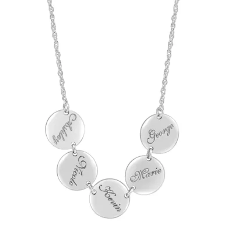 Personalized Family Name Disc Pendant Necklace