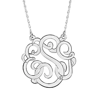 Personalized 30mm Diamond-Accent Monogram Initial Pendant Necklace
