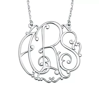 Personalized 30mm Ivy Monogram Initials Pendant Necklace