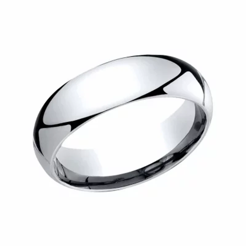 Mens Platinum 6mm Comfort-Fit Wedding Band