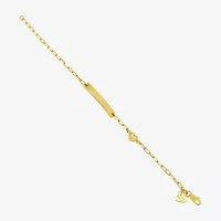 Womens 14K Gold 6 Inch Semisolid Link Id Bracelet