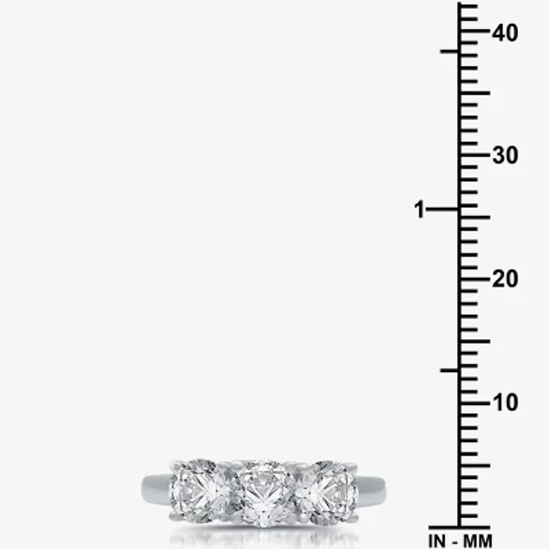 Love Lives Forever Womens 2 CT. T.W. Natural White Diamond 10K Gold Round 3-Stone Engagement Ring