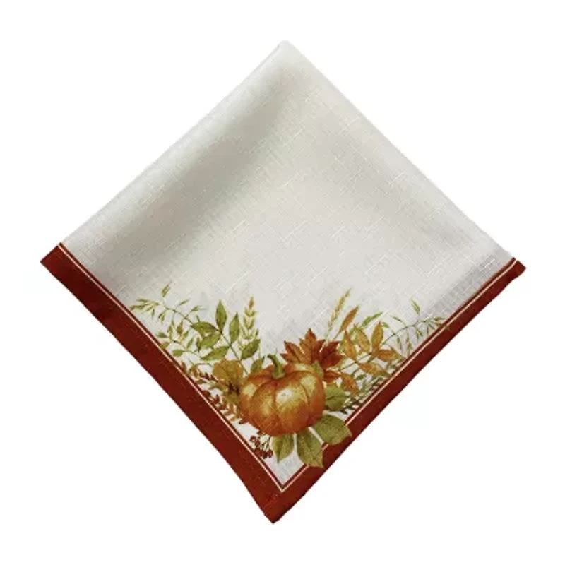 Elrene Home Fashions Autumn Pumpkin Grove Set Of 4-pc. Napkins