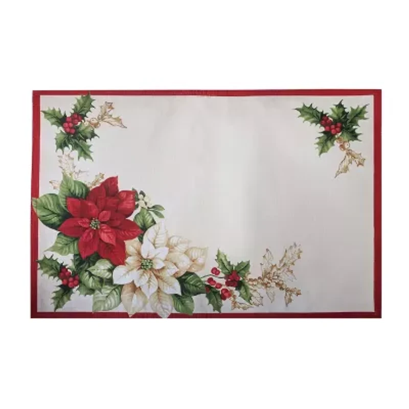 Elrene Home Fashions Red & White Poinsettia Set 4-pc. Placemat