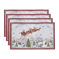 Elrene Home Fashions Santa's Snowy Sleighride Set 4-pc. Placemat