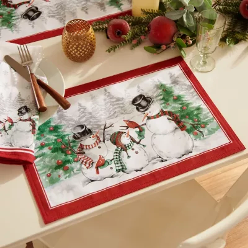 Elrene Home Fashions Snowman Winterland Set 4-pc. Napkins